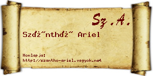 Szánthó Ariel névjegykártya